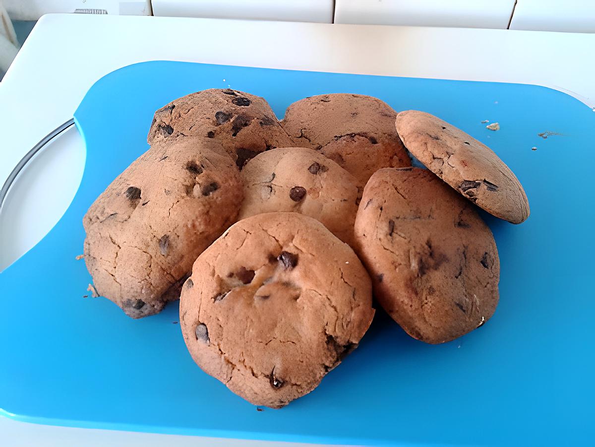 recette Cookies au pépites de chocolat et son coeur de nutella