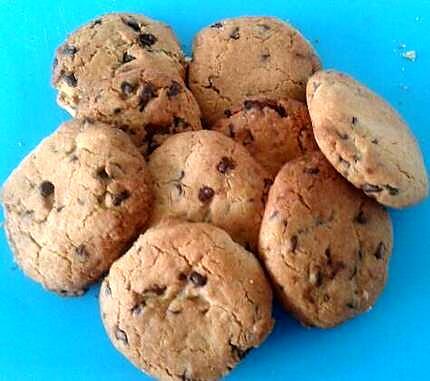 recette Cookies au pépites de chocolat et son coeur de nutella