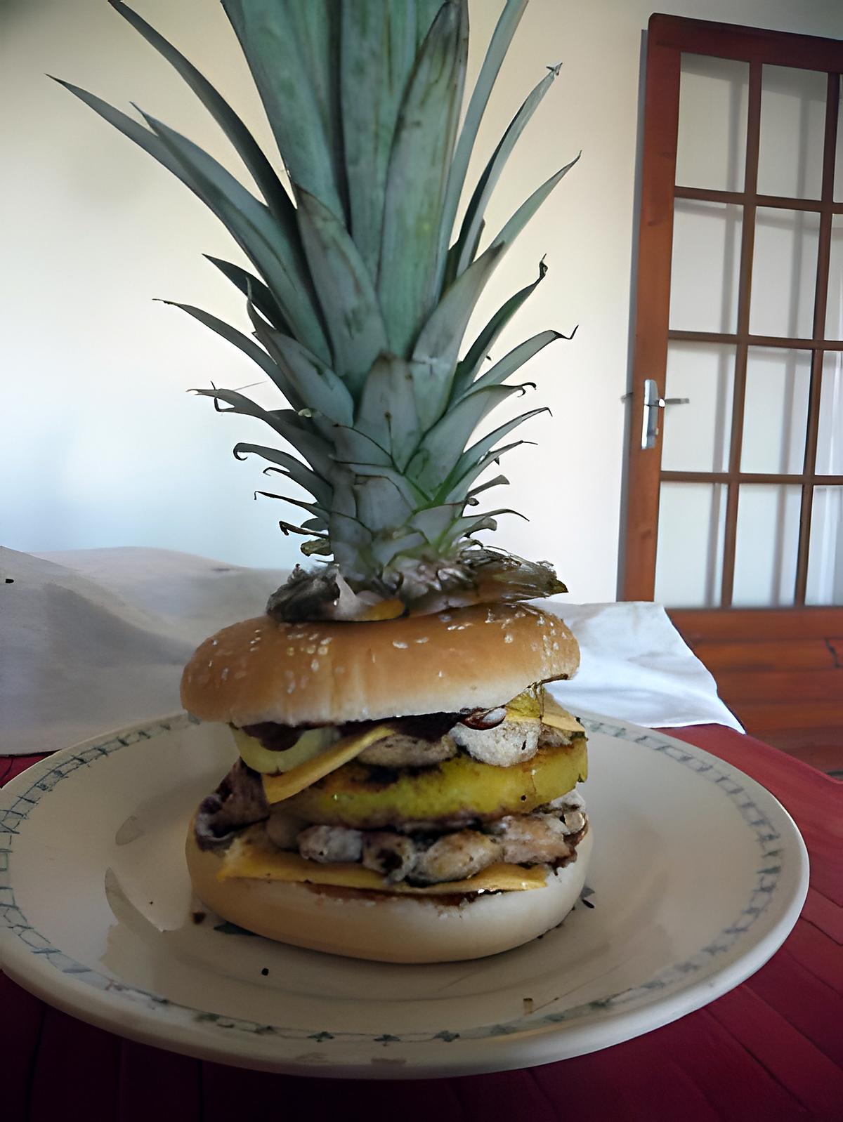 recette Burger des iles au poulet mariné épicé