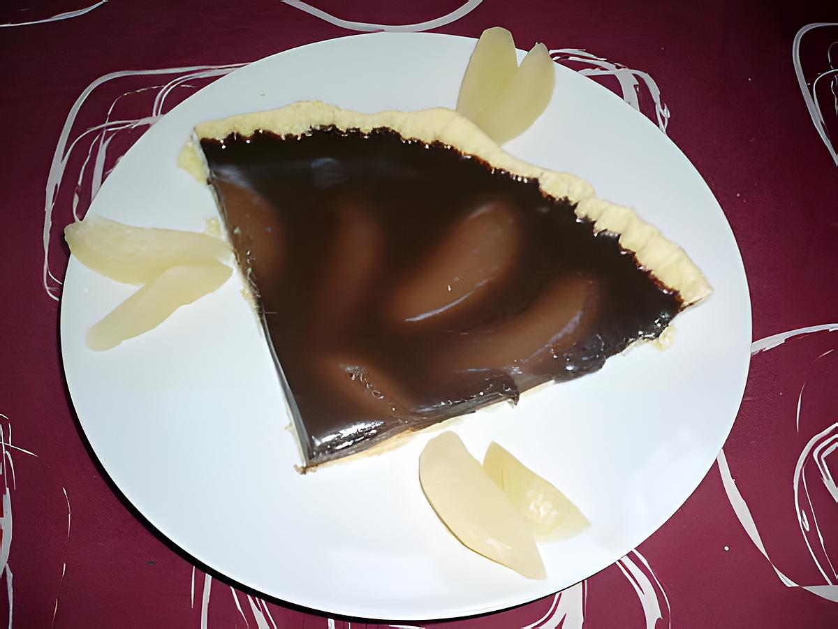 recette Tarte fondante poires/chocolat