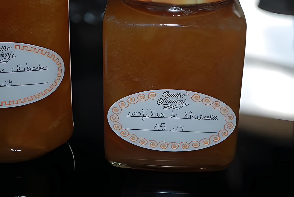 recette confiture rhubarbe -orange