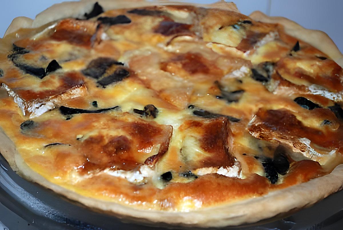 recette quiche aux champignons et chaource