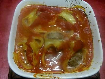 recette Pâtes Italienne Lumaconi farcies de viande.