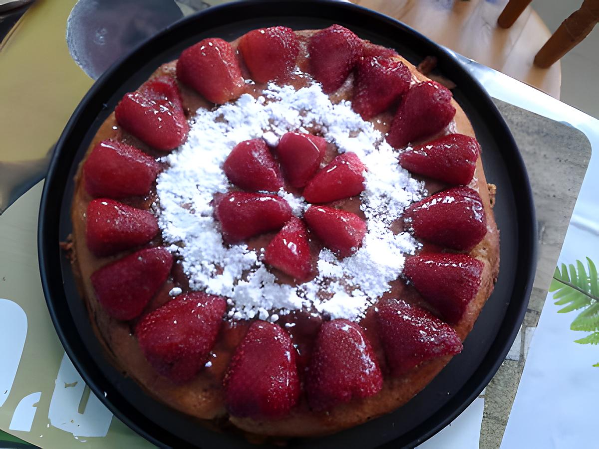 recette Gâteau bananes fraises facile