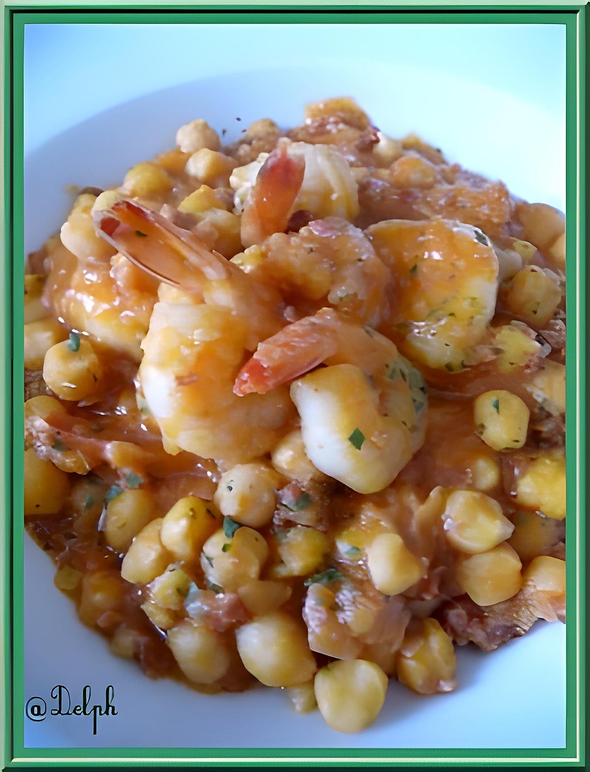 recette Crevettes piquantes aux pois chiches