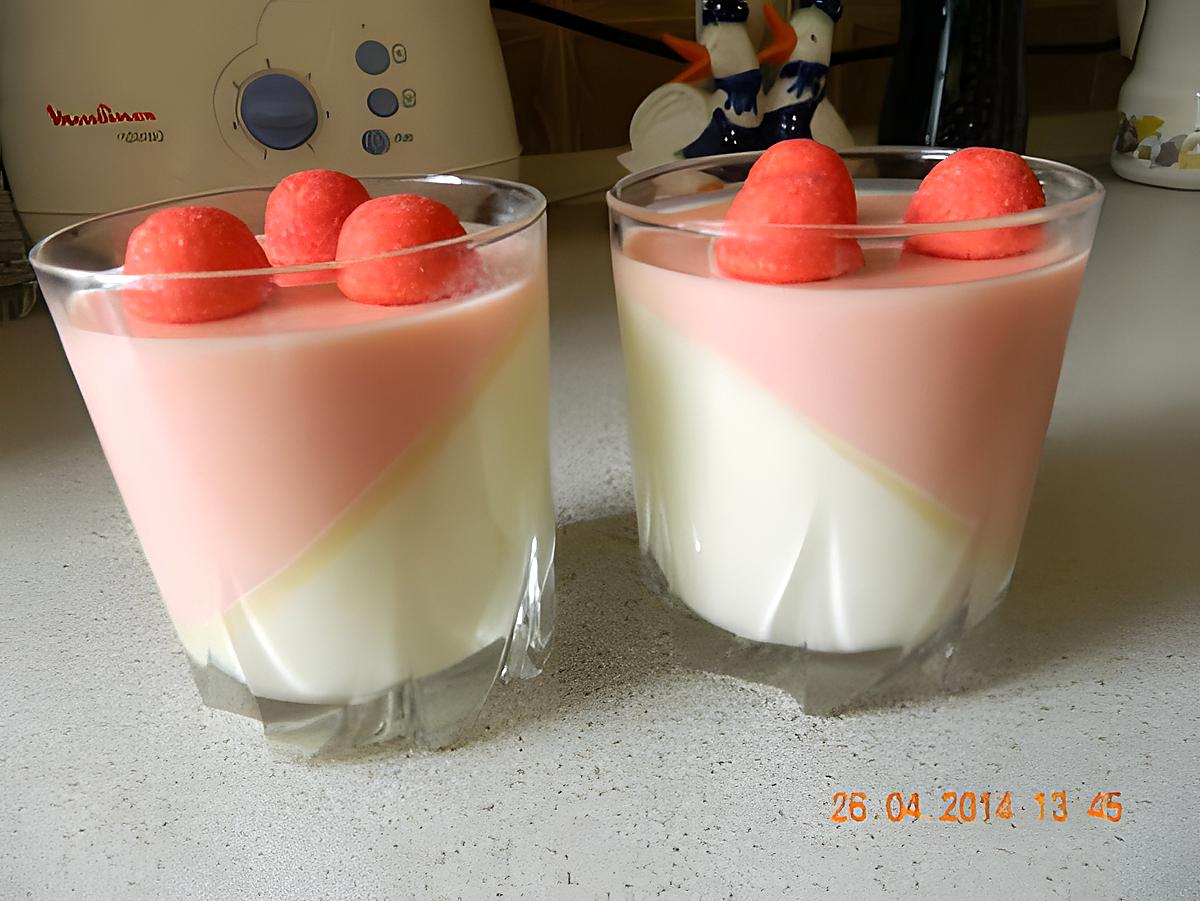 recette Panna-cotta chocolat blanc et fraises Tagada ®