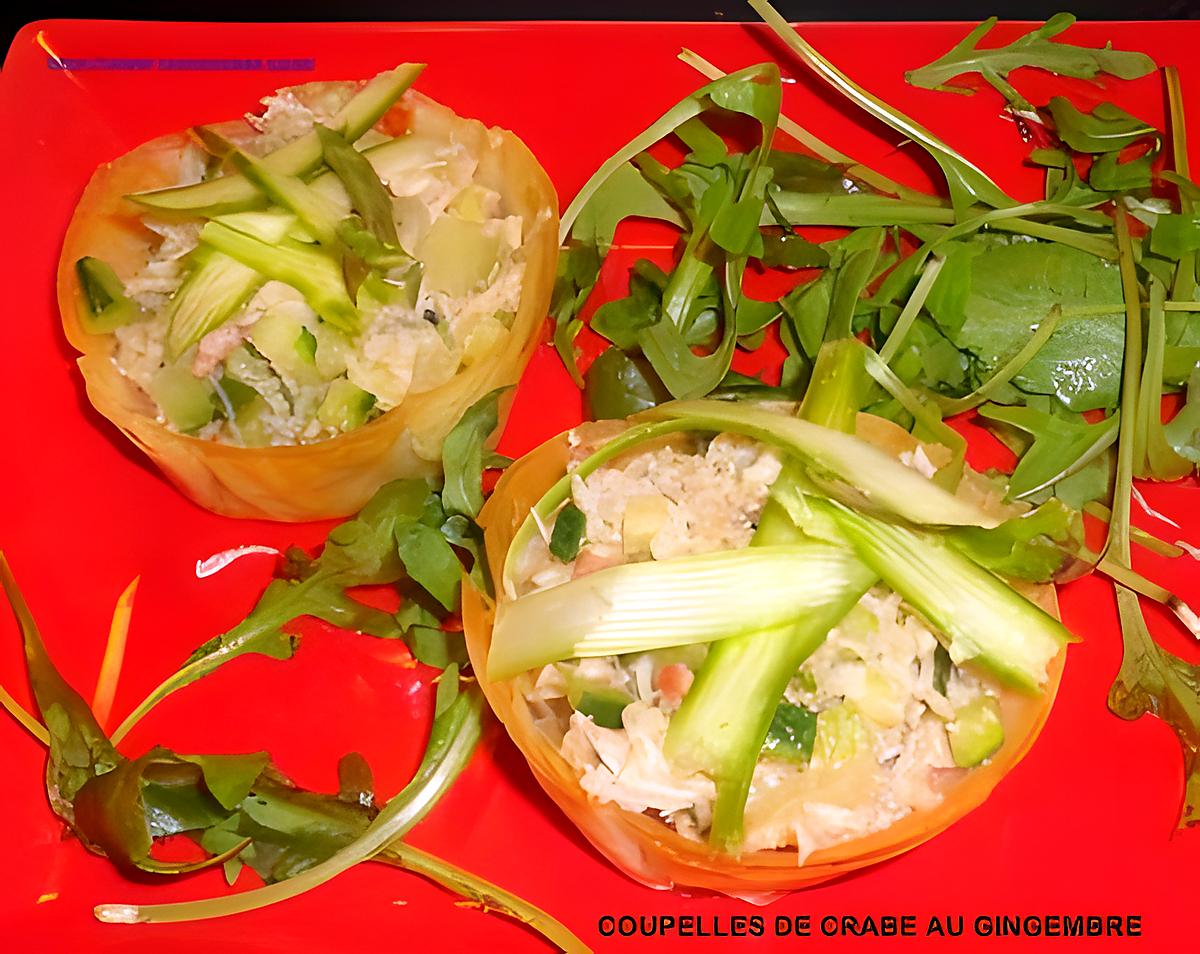 recette COUPELLES DE CRABE AU GINGEMBRE