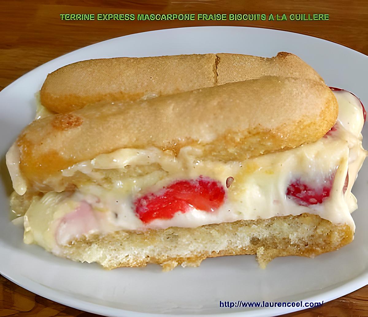 recette TERRINE EXPRESS MASCARPONE FRAISE BISCUITS A LA CUILLERE