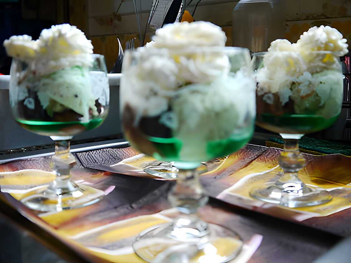 Recette de Glaces chocolat / menthe au Get27 et chantilly