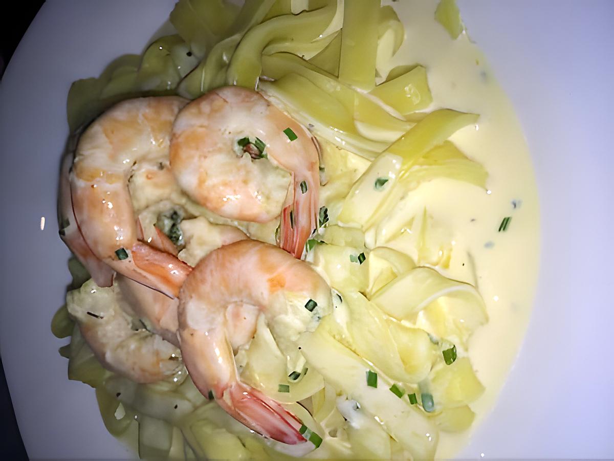 recette tagliatelles aux crevettes