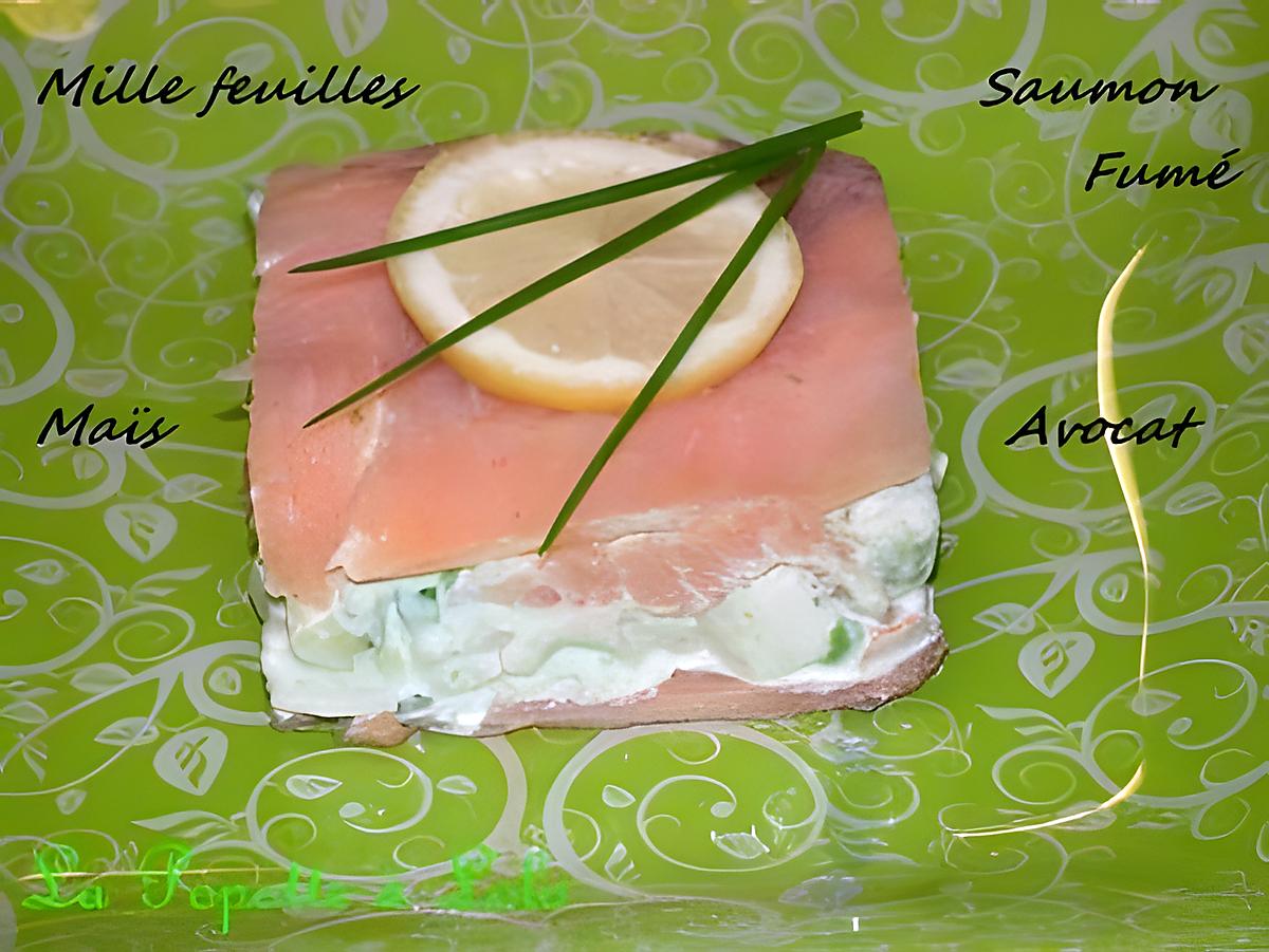 recette Mille feuilles de saumon et crudités