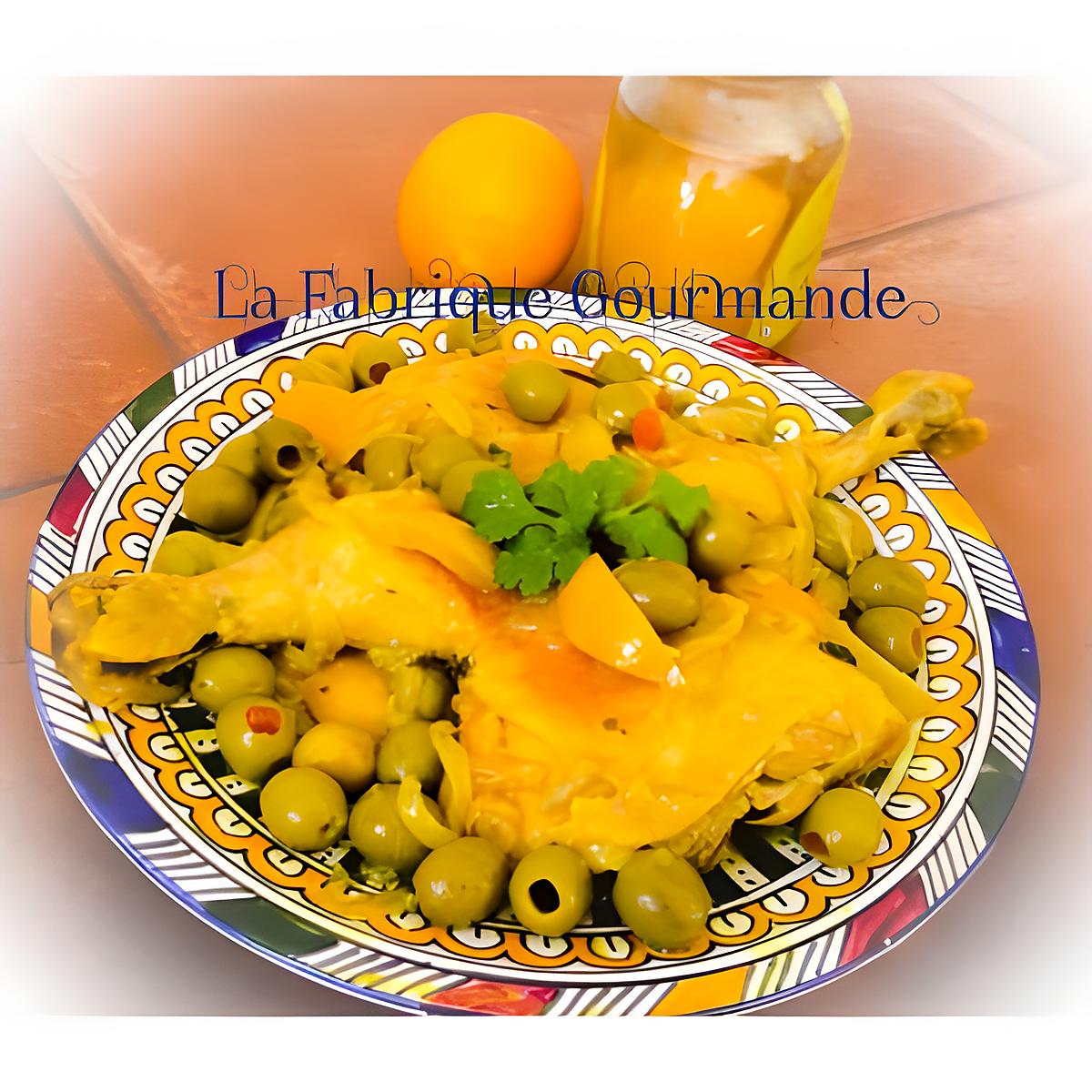 recette Tajine de poulet aux olives et citrons confits