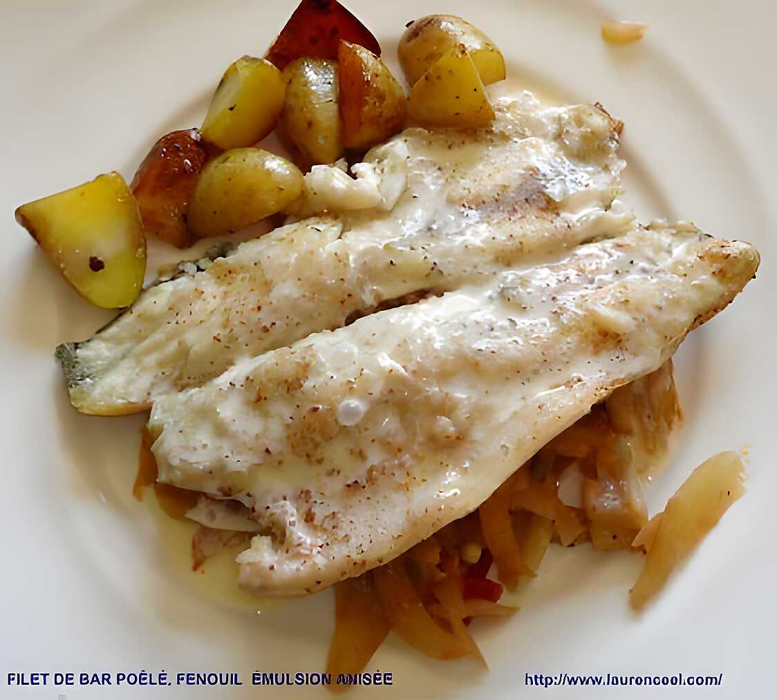 Recette de FILET DE BAR POÊLÉ, FENOUIL ÉMULSION ANISÉE