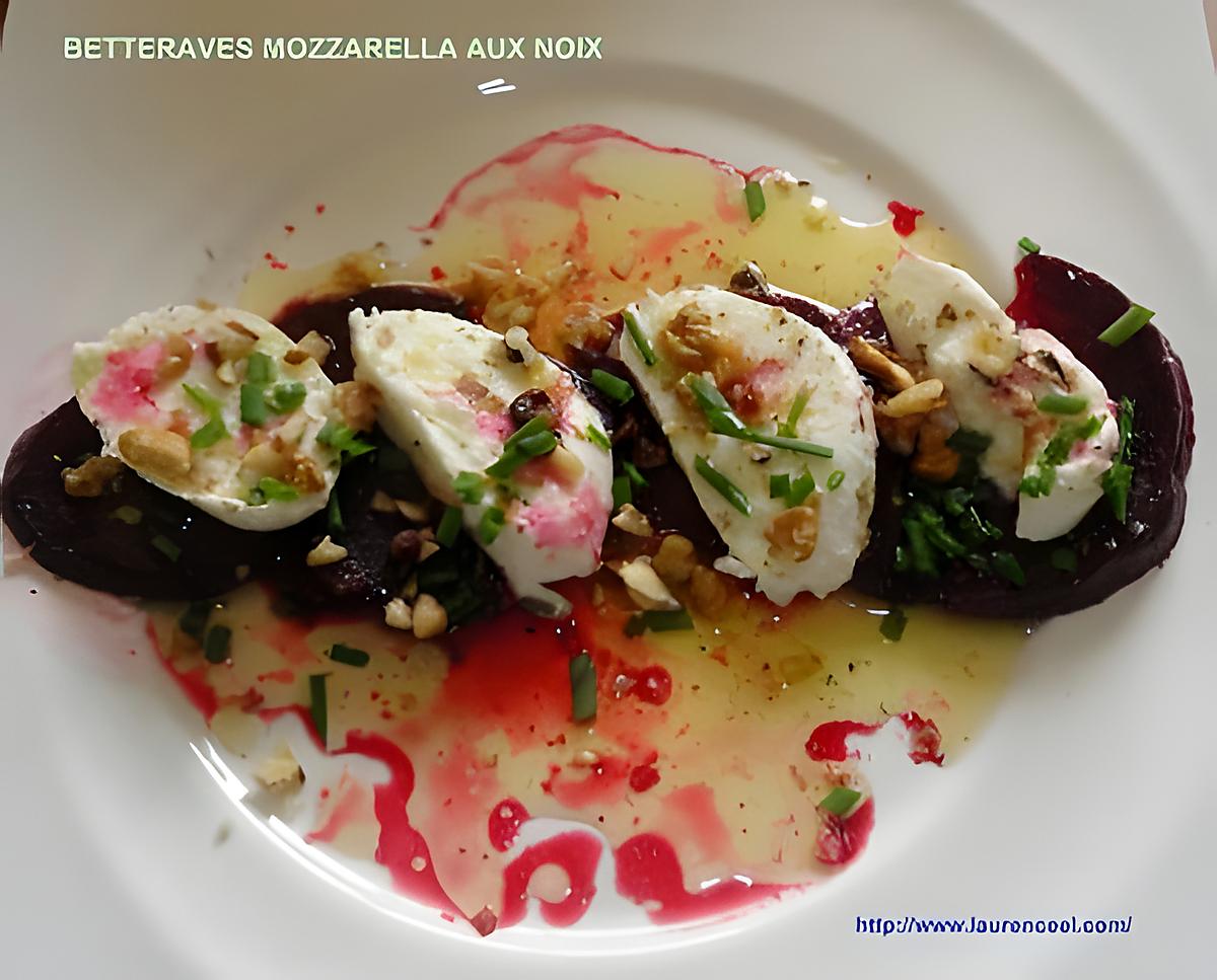 recette BETTERAVES MOZZARELLA AUX NOIX