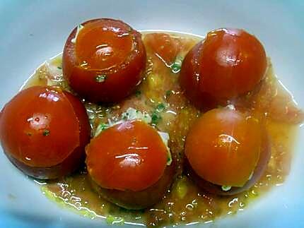 recette Tomates farcies au poisson. four.