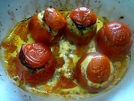 recette Tomates farcies au poisson. four.