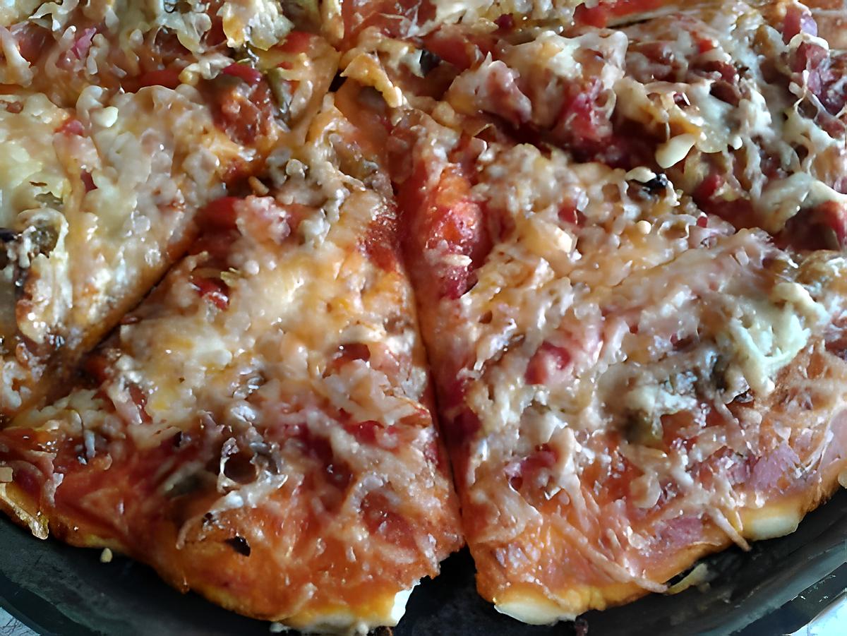 recette pizza oignons poivron