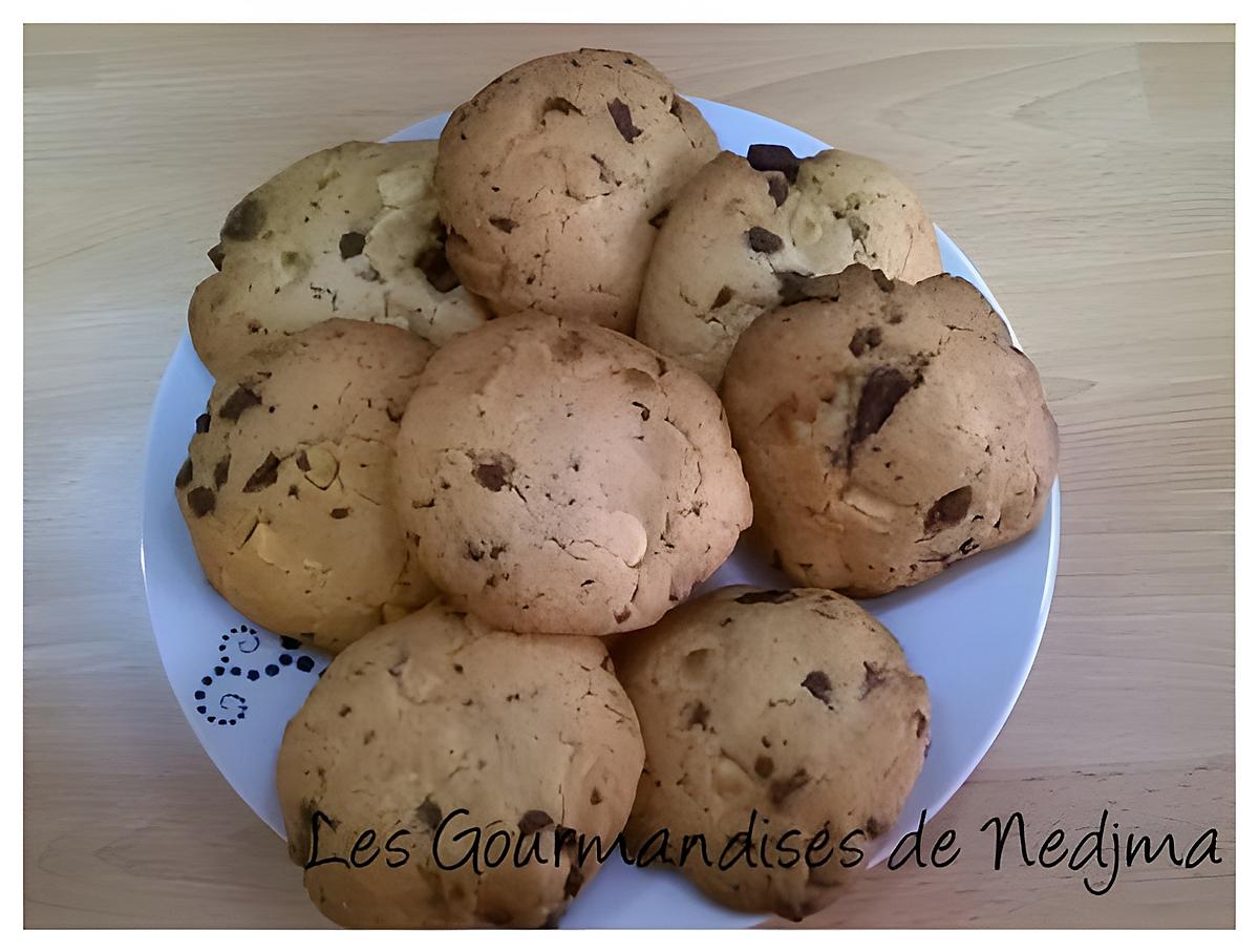 recette Cookies aux deux chocolats