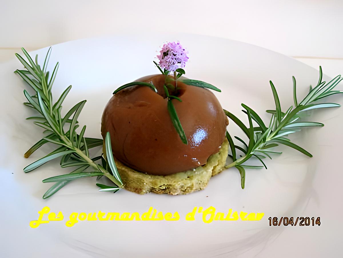 recette Mousse d’aubergines sur sablé au romarin