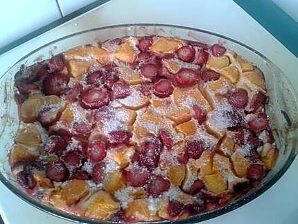 recette Clafoutis pêches,fraises