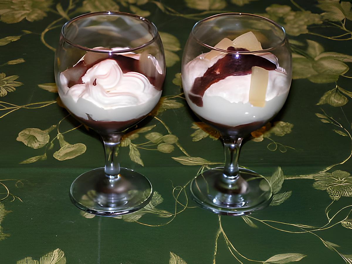 recette Triffle au poires sauce chocolat