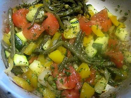 recette Nouilles aux restes de légumes variés.