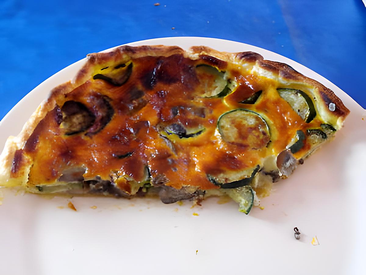 recette QUICHE AUX COURGETTES ET CHAMPIGNONS