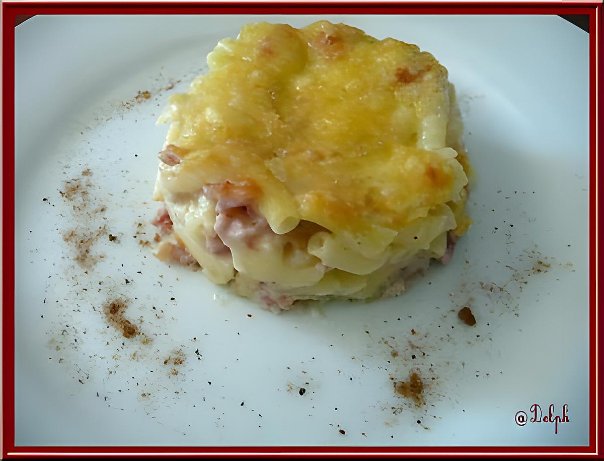 recette Gratin de macaroni carbonara