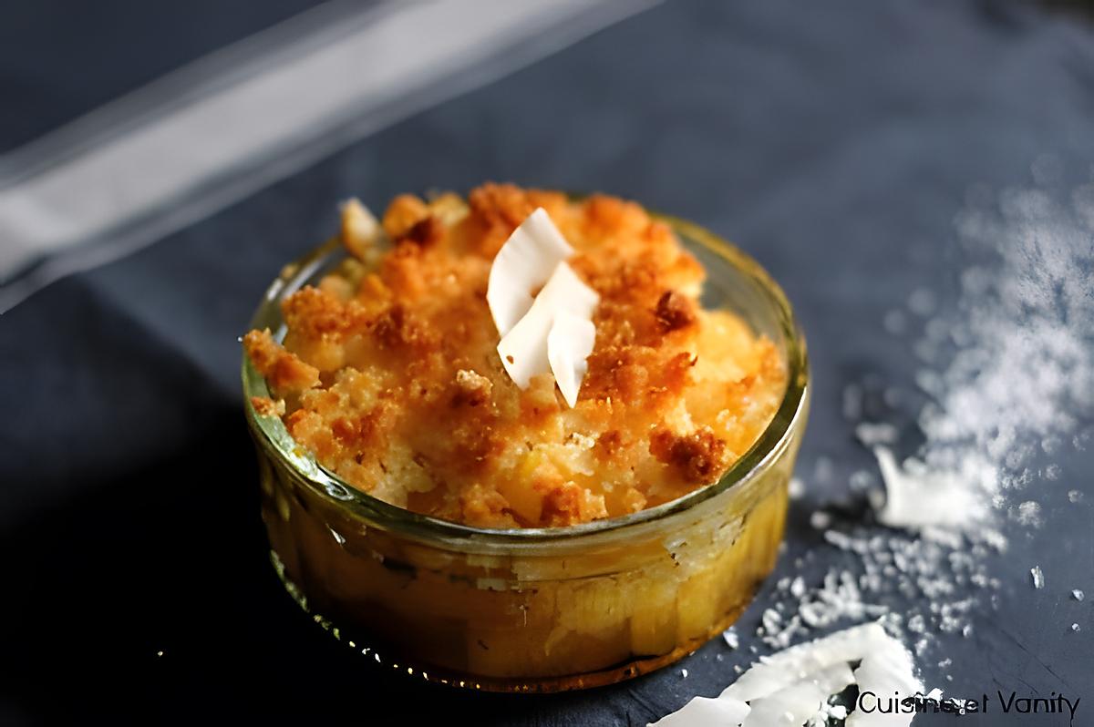 recette Ananas rôti et son crumble coco