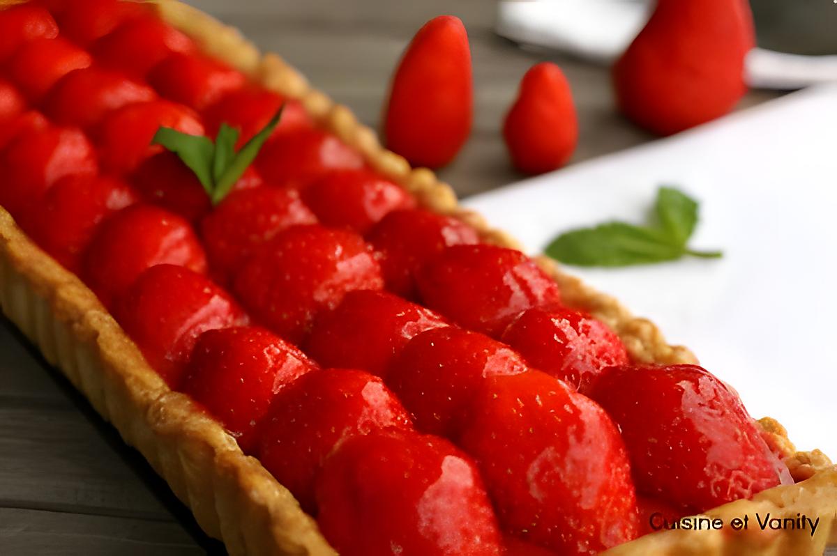 recette Tarte 100% fraises mentholée