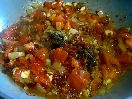 recette Sauce tomates et tomates séchées à la moutarde.