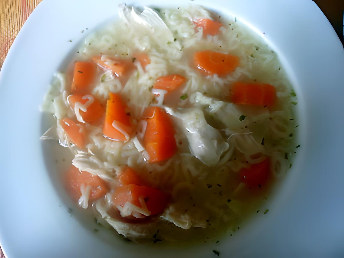 recette Un peu de légèreté réconfortante : Soupe de poulet