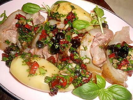 recette Tete de veau avec langue vinaigrette aux tomates séchées