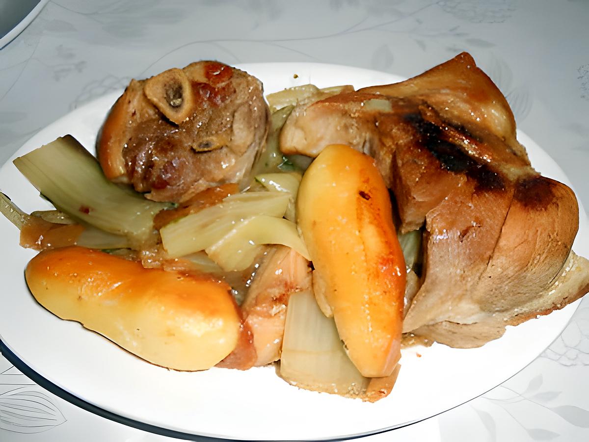 recette ROUELLE  DE  PORC  BRAISE  ET  COTES  DE BLETTES