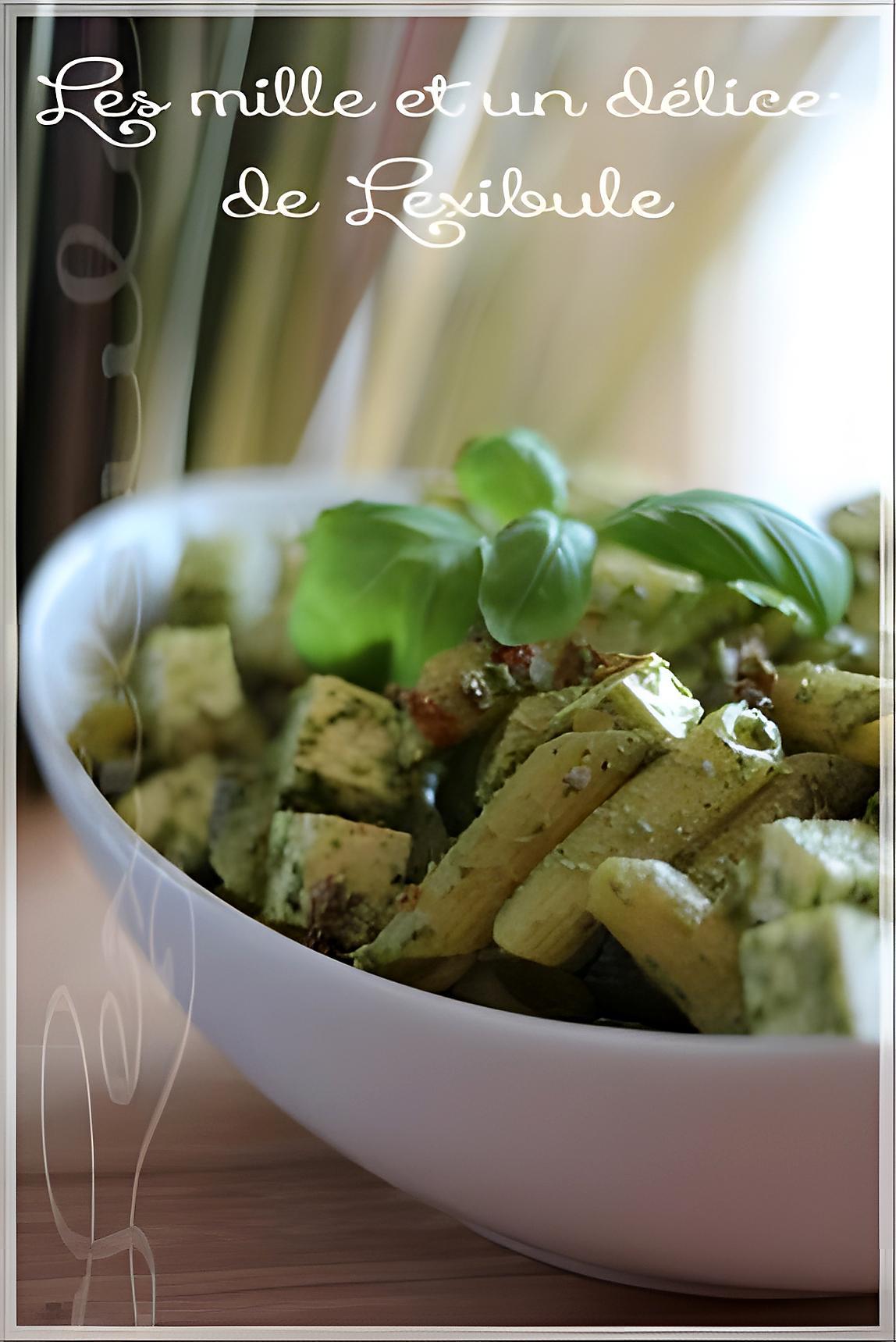 recette ~Salade de pâtes à la feta et au pesto~