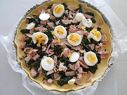 recette TARTE  VERT  DE  BLETTES  OEUFS DURS  JAMBON