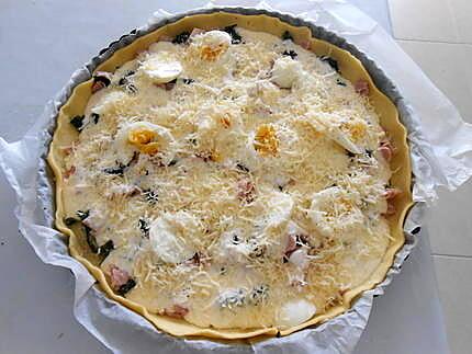 recette TARTE  VERT  DE  BLETTES  OEUFS DURS  JAMBON