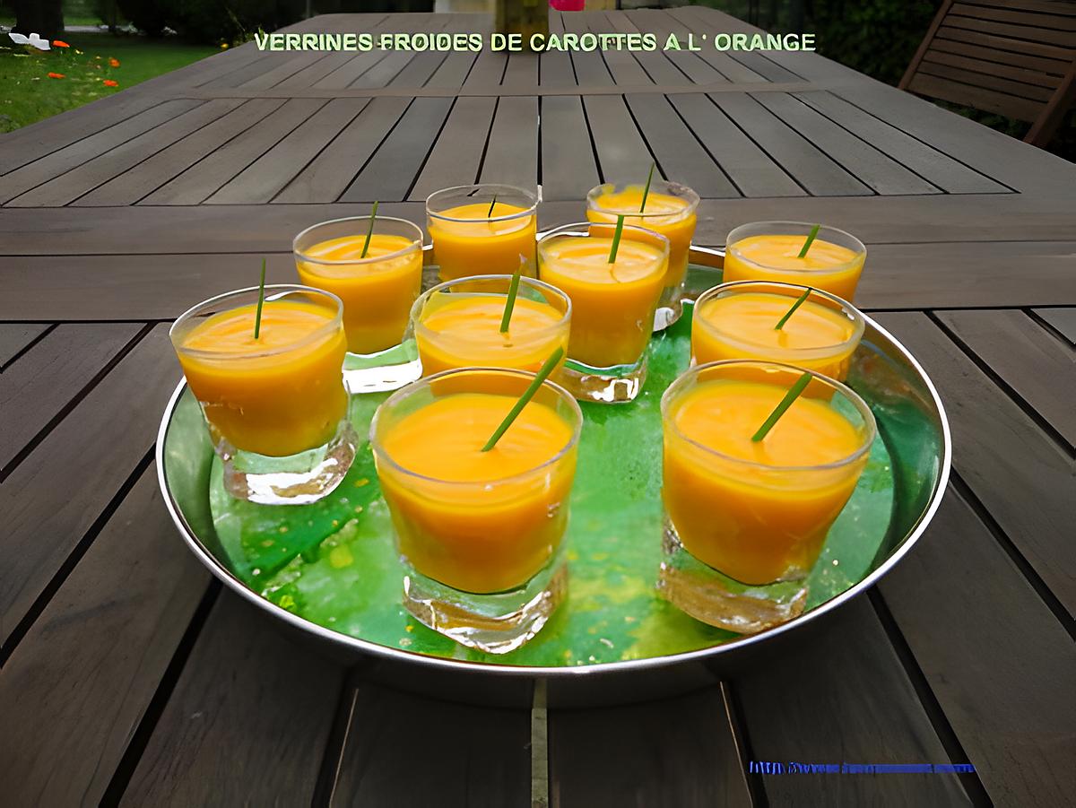 recette VERRINES FROIDES DE CAROTTES A L' ORANGE