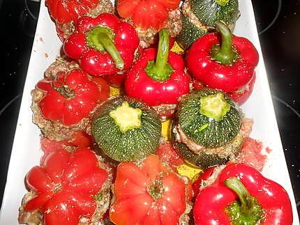 recette Tomates,courgettes,poivrons farcis