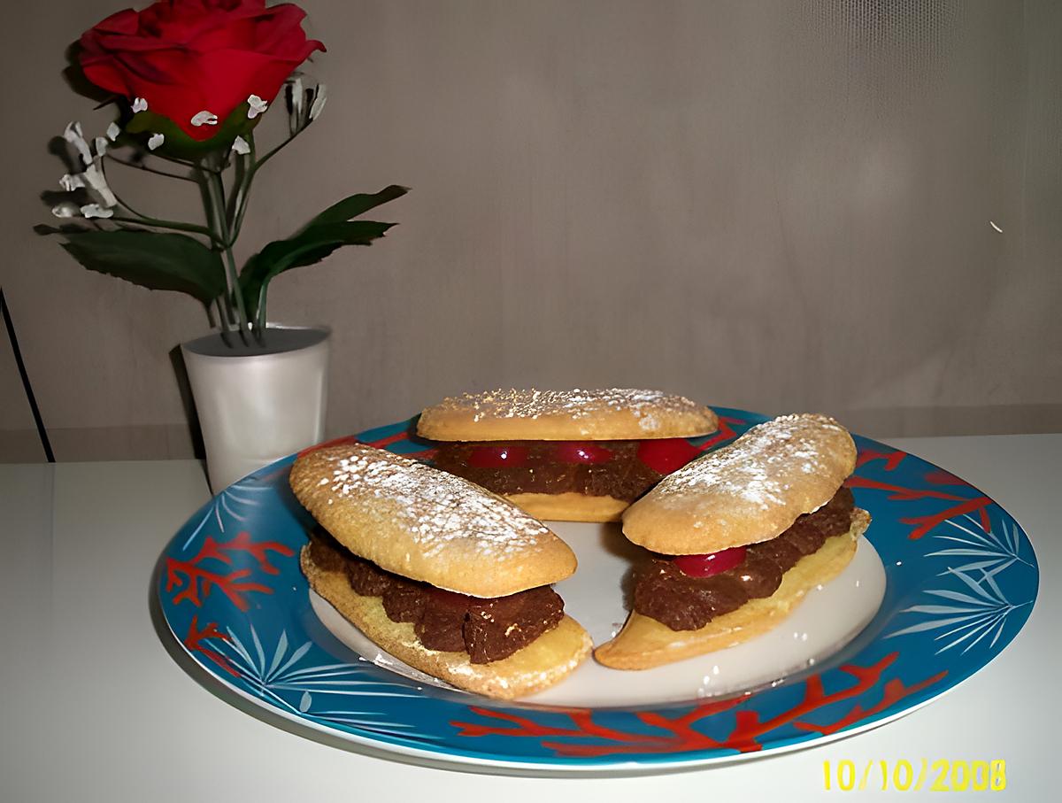 recette éclaire biscuité choco-cerise à ma façcon