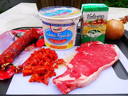 recette Entrecote à la crème de chorizo