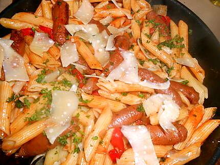 recette Penne regate aux merguez