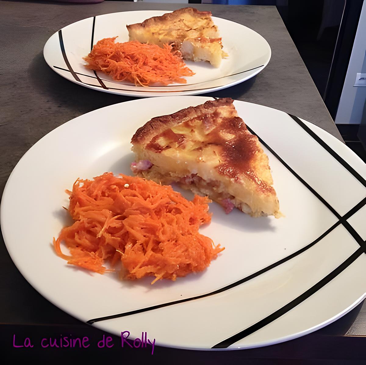 recette Tarte aux pommes de terre, cancoillotte et lardons