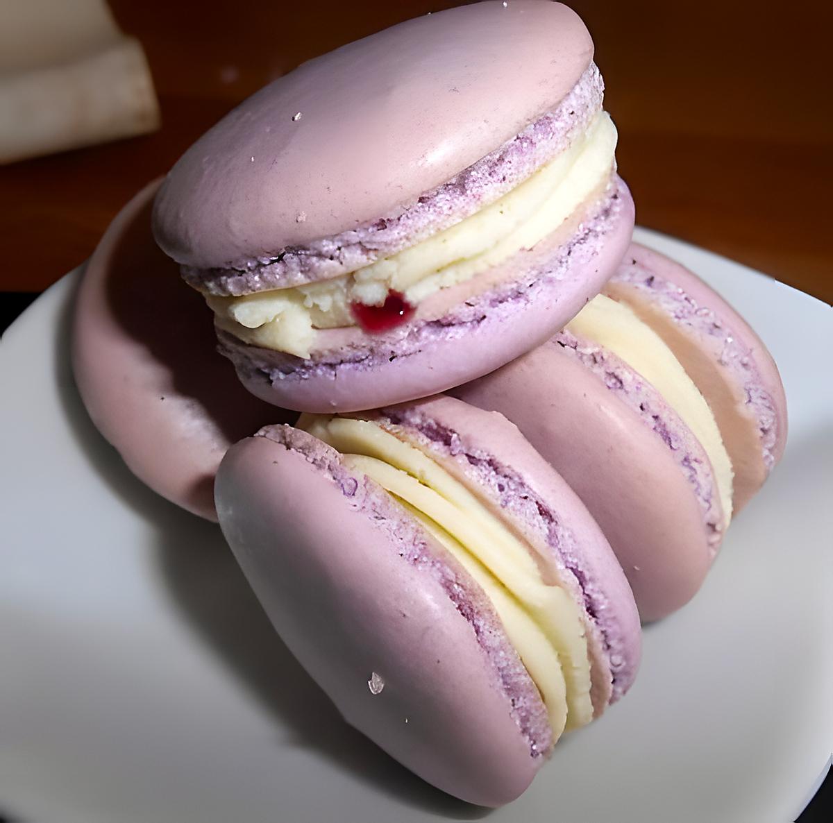 recette Macaron chocolat blanc fruits rouges