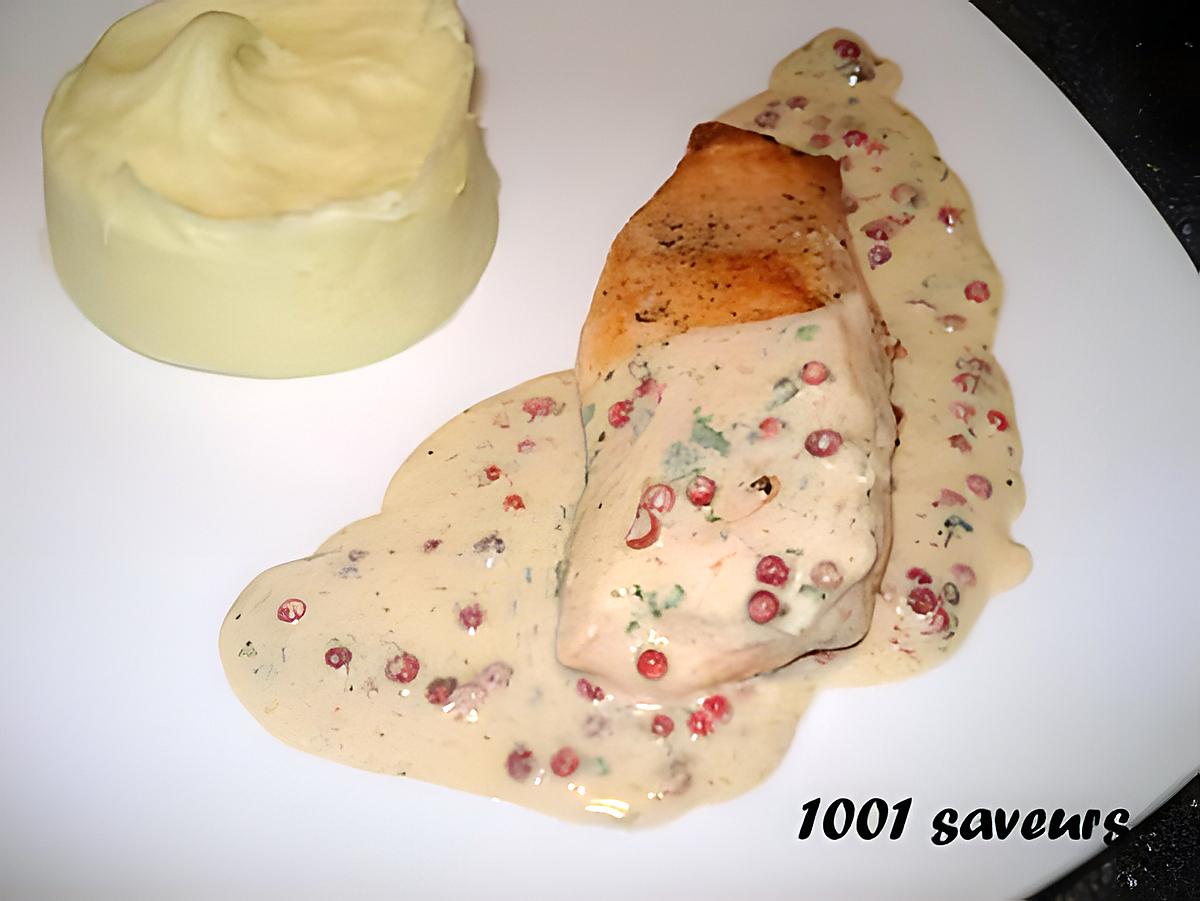 recette Filets de saumon aux baies roses