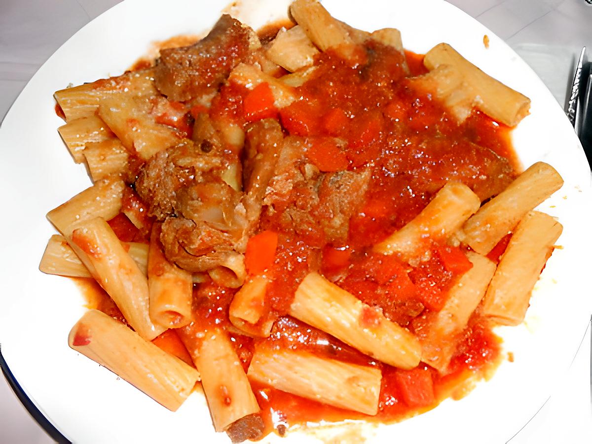 recette SAUCE  RAGOUT DE  SANGLIER  TORTIGLIONI