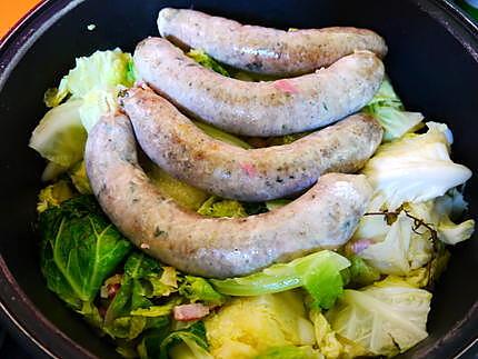 recette Saucisses au chou vert