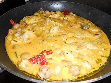 recette POULET  SAUCE  CURRY  ET  CHAMPIGNONS