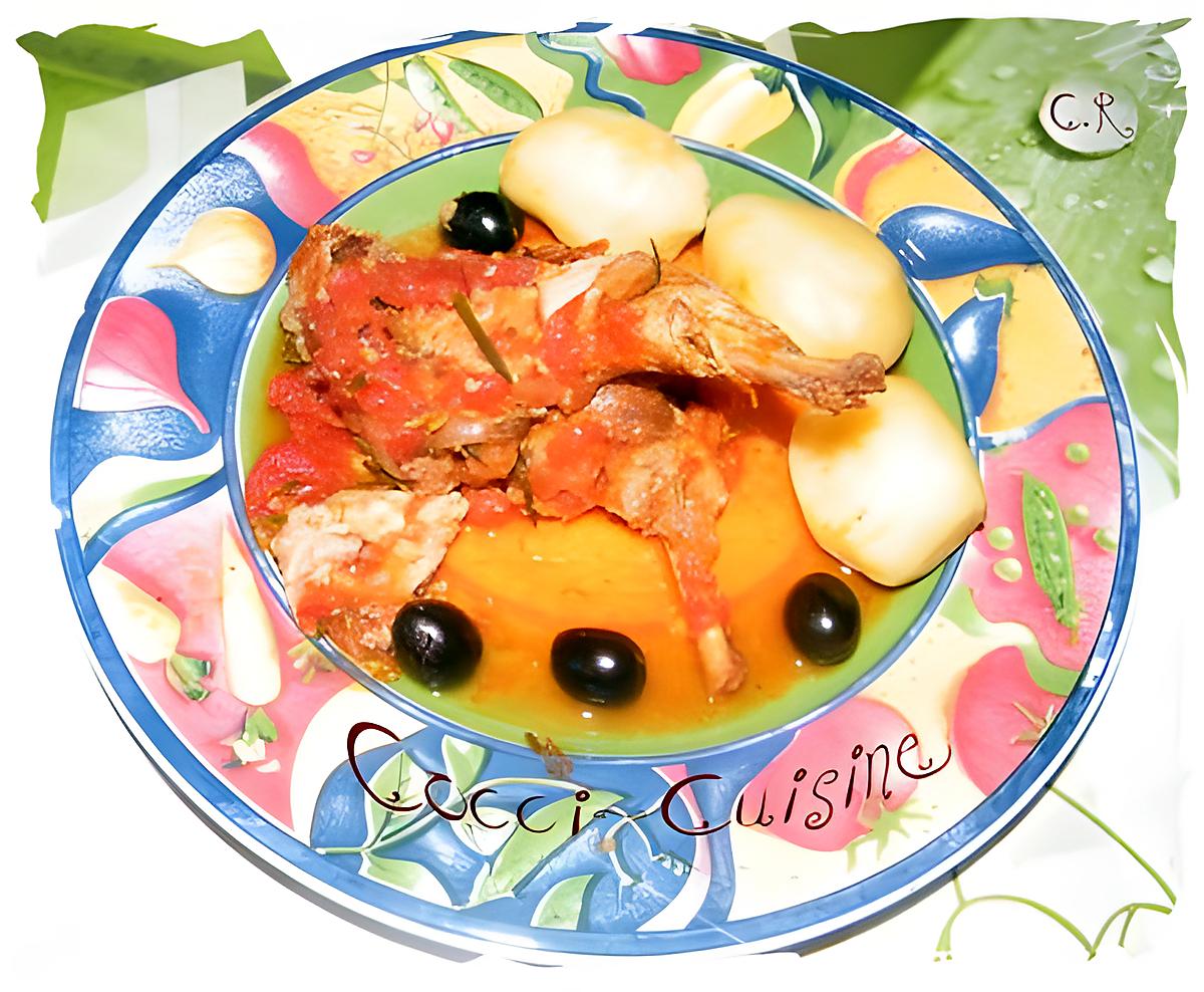 recette Lapin aux tomates, olives et romarin