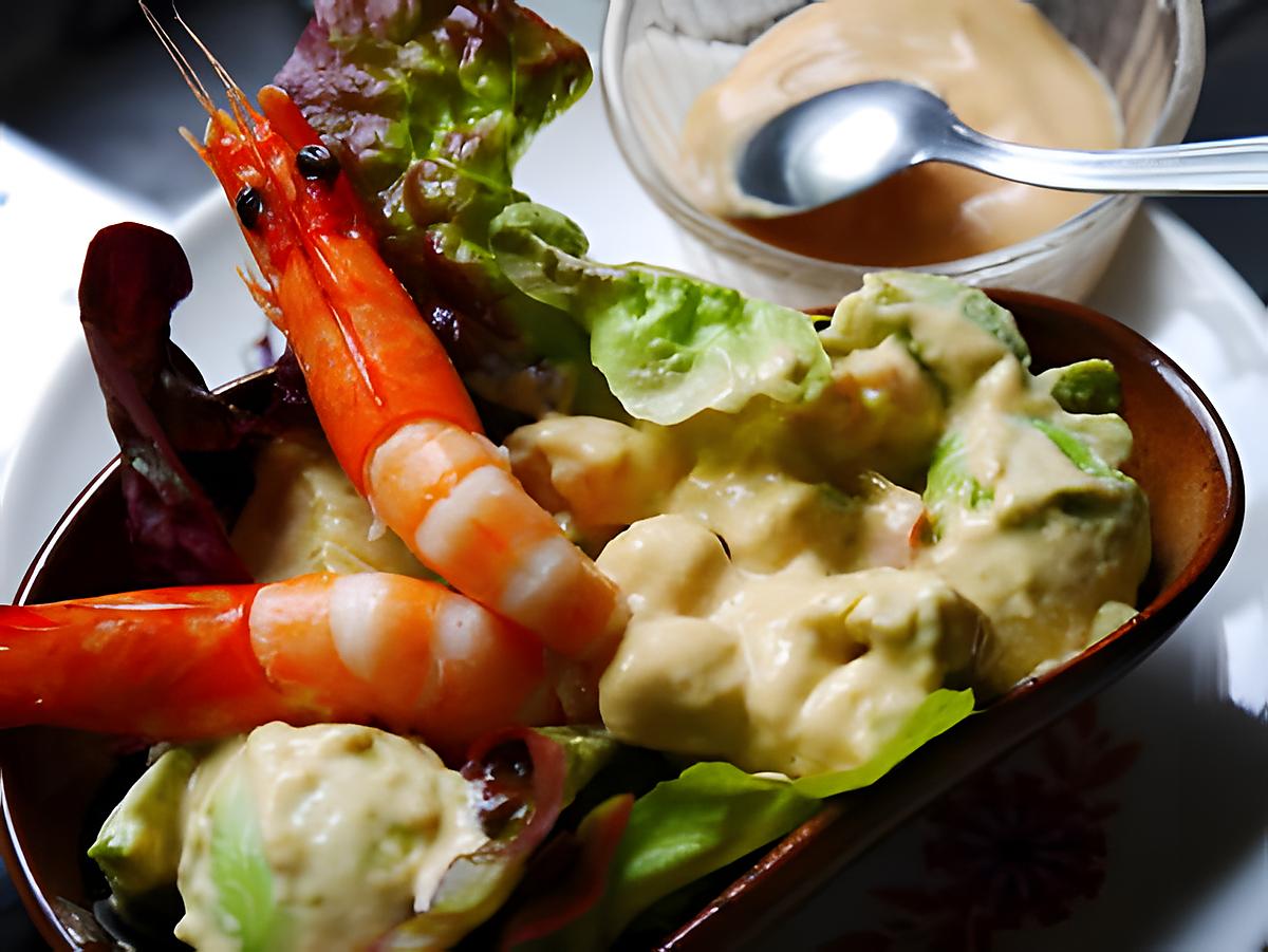 recette Avocat aux crevettes sauce coktail